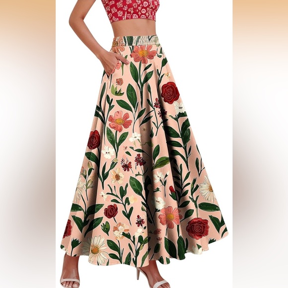 Dresses & Skirts - Floral Print A line Maxi Skirt